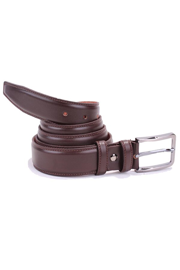DMK26-306DG Kahve 3,5 cm Hakiki Deri Erkek Kemer