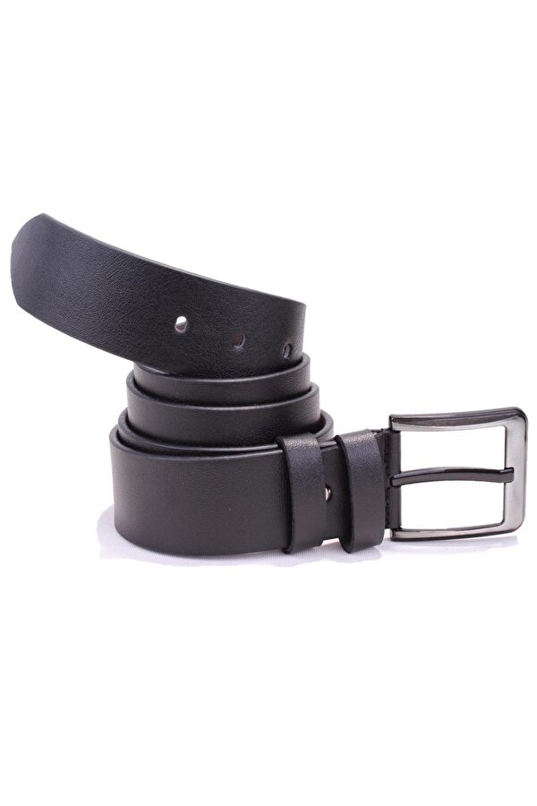 DMK26-456 Siyah 4.5 cm Suni Deri Erkek Kemer