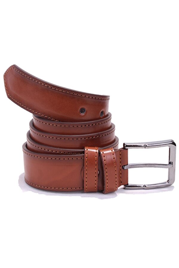 DMK26-354 Taba 4 cm Suni Deri Erkek Kemer