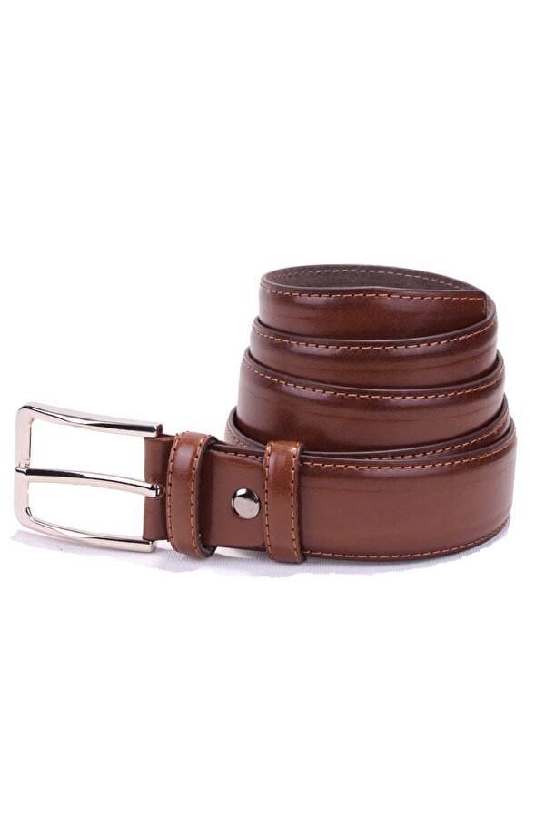 DMK26-301 Taba 3,5 cm Suni Deri Erkek Kemer