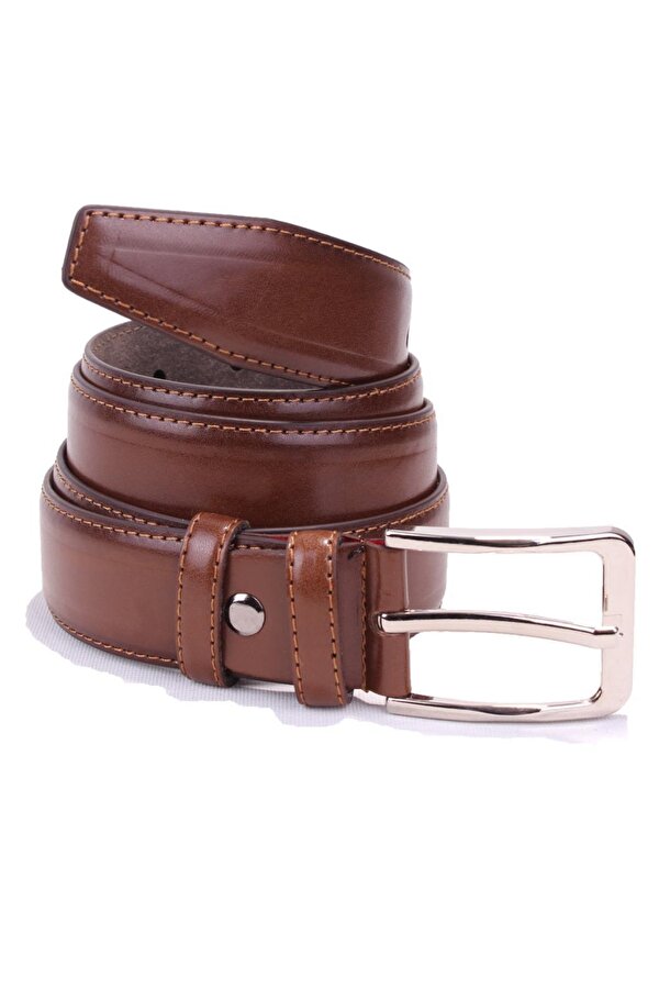 DMK26-301 Taba 3,5 cm Suni Deri Erkek Kemer