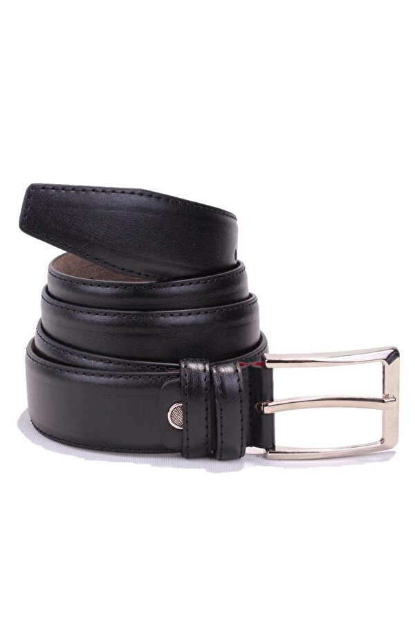 DMK26-301 Siyah 3,5 cm Suni Deri Erkek Kemer