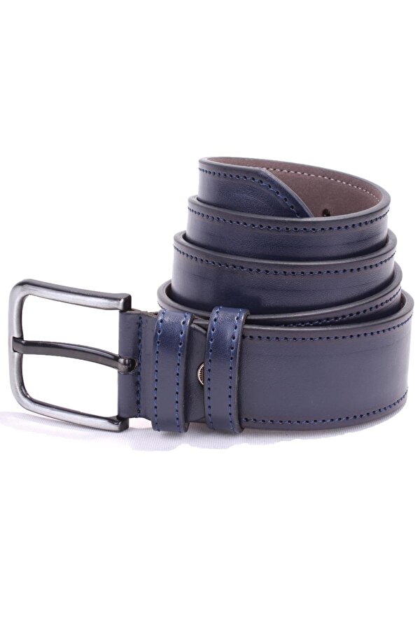 DMK26-459 Lacivert 4.5 cm Suni Deri Erkek Kemer