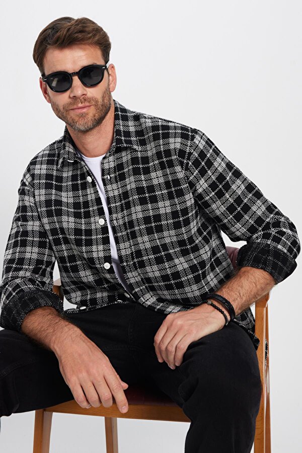 Erkek Relax Fit Rahat Kesim Oduncu Kareli Kışlık Gömlek