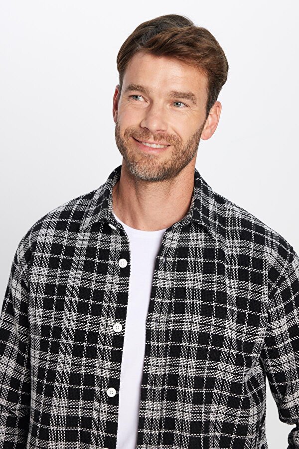 Erkek Relax Fit Rahat Kesim Oduncu Kareli Kışlık Gömlek