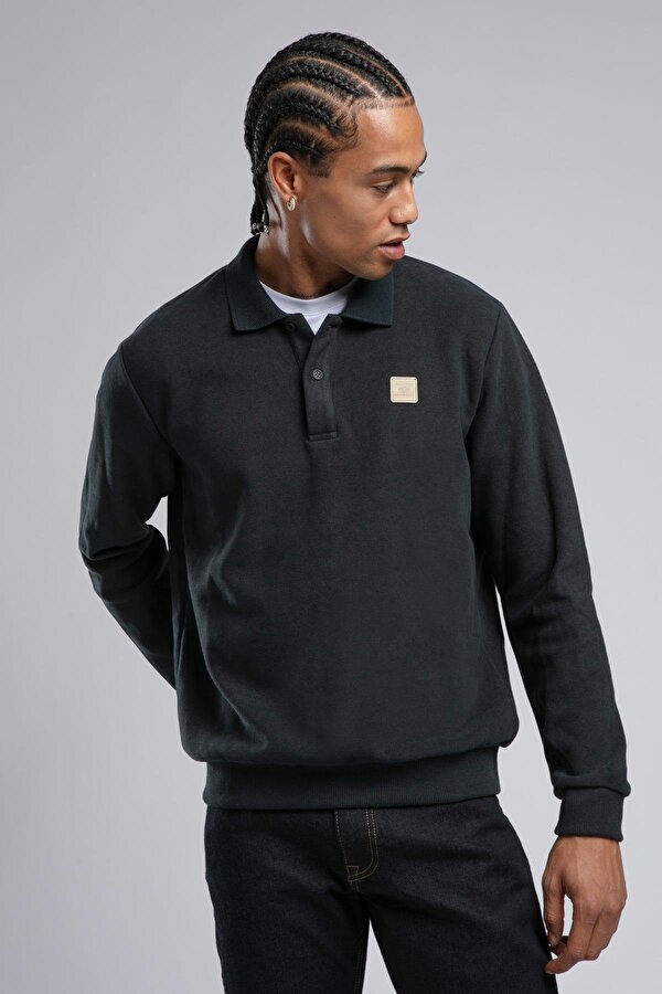 Erkek Newblend Polo Yaka Sweatshirt 241043 Kahve Melanj