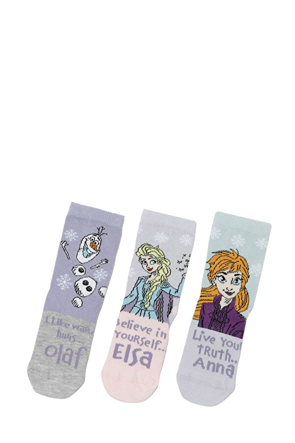 ELSA 3 LU SKT G-4PR LILA MULTI Kız Çocuk Soket Çorap
