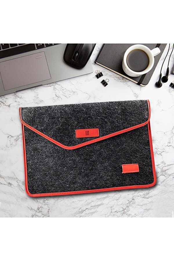 Aba Laptop Kılıfı 15 İnç Gri Kırmızı