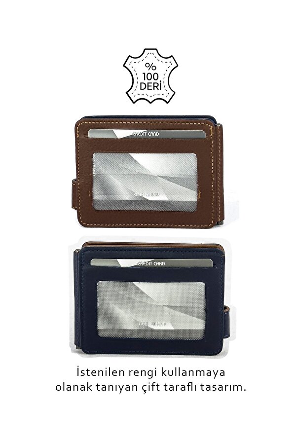 Hakiki Deri Erkek Cüzdan Taba-Lacivert 711