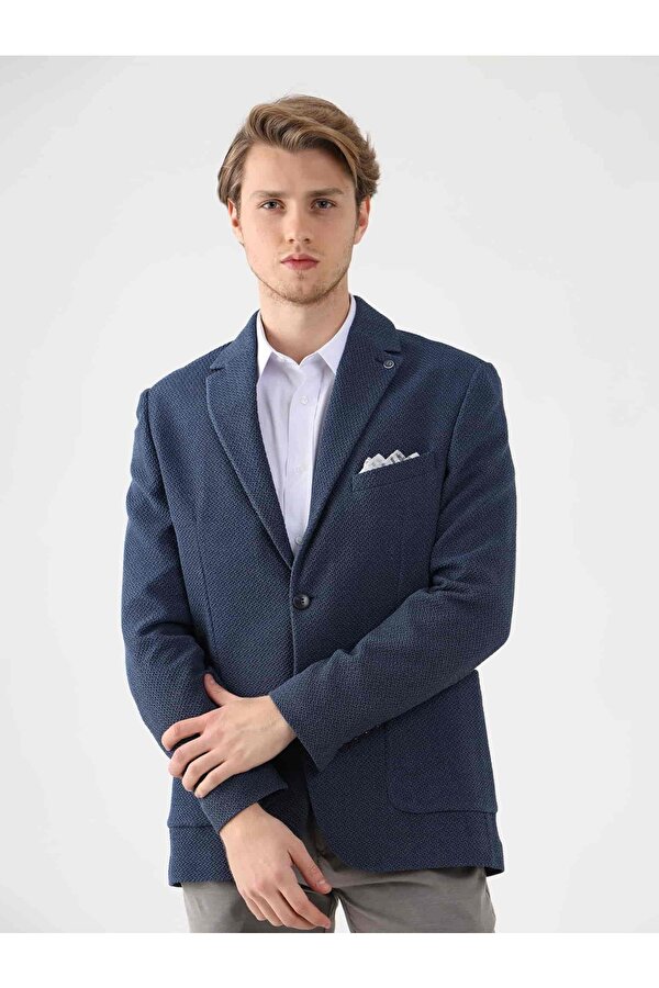 Mavi Erkek Slim Fit Desenli Mono Yaka Ceket - 95376