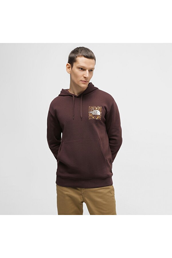 Fine Erkek Kahverengi Kapüşonlu Hoodie
