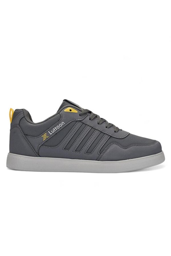 4189-24 Deri Anatomik Hafıza Taban Kadın Sneaker Füme Sarı