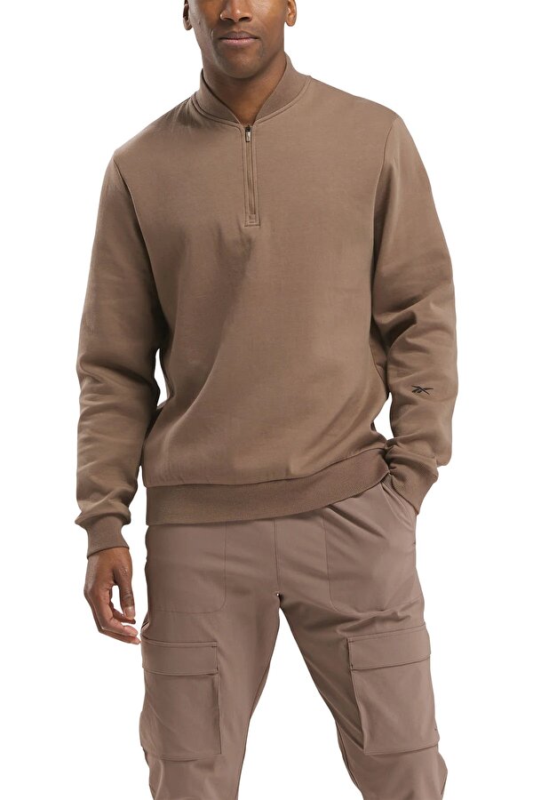 Reebok Activ Coll Quarter Zip Коричневый Мужчина Джемпер
