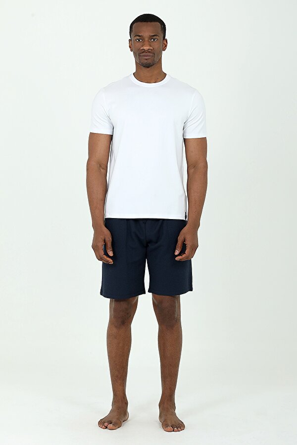 Ds Damat Waffle Şort T-shirt Takım LACİVERT