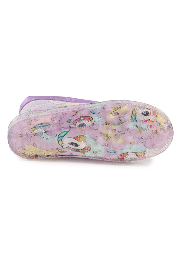 Unicorn Su Geçirmez Kız Çocuk Yağmur Çizmesi Lila - Turkuaz