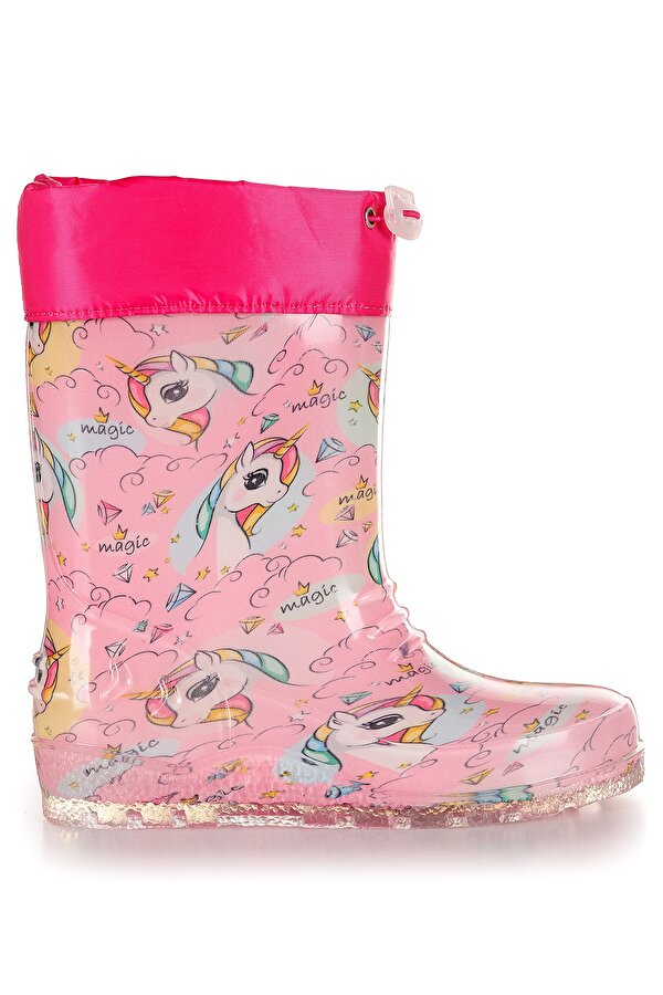 Unicorn Su Geçirmez Kız Çocuk Yağmur Çizmesi Pembe - Turkuaz