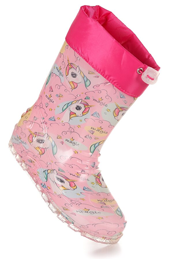 Unicorn Su Geçirmez Kız Çocuk Yağmur Çizmesi Pembe - Turkuaz