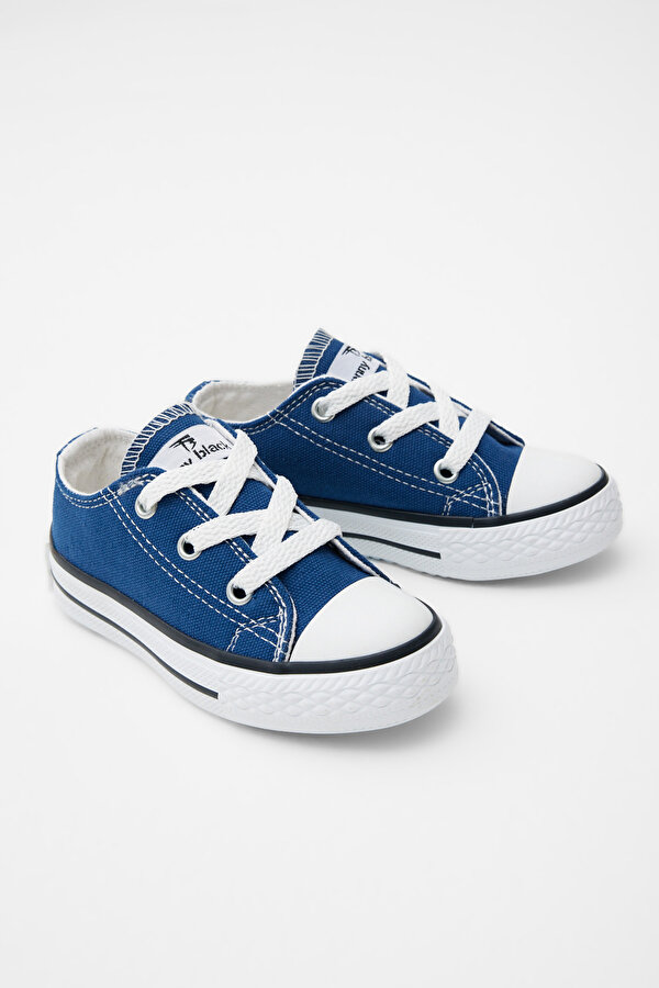 Çocuk Unisex Kot Mavi Rahat Kalıp Bağcıklı Sneaker