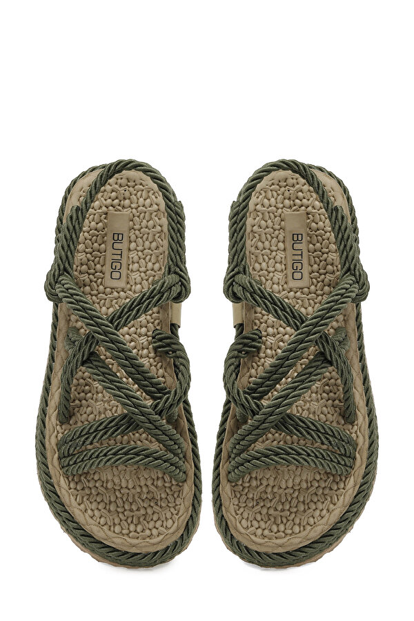 HAİLEY 5FX Haki Kadın Düz Sandalet