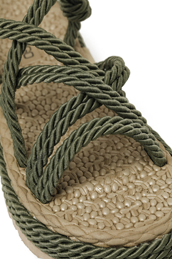 HAİLEY 5FX Haki Kadın Düz Sandalet