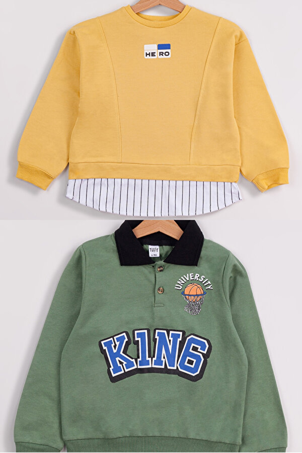 Erkek Çocuk 2 li Paket Basic Sweatshirt