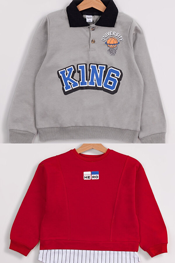 Erkek Çocuk 2 li Paket Basic Sweatshirt