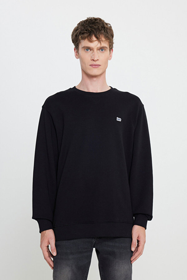 Bisiklet Yaka Sweatshirt Siyah Erkek Sweatshirt