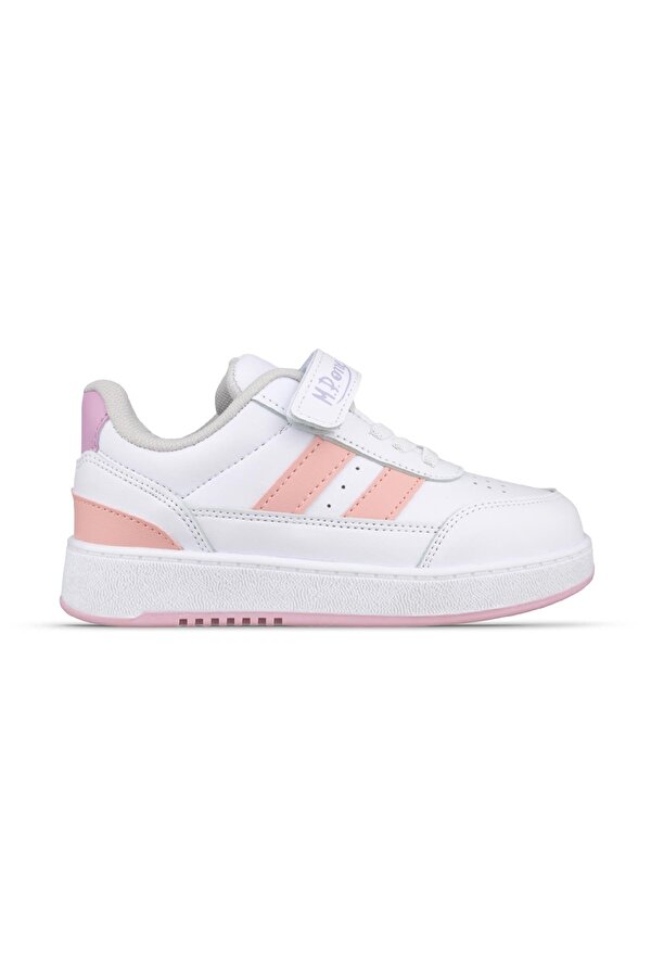 Büyük Kız Çocuk Sneaker - Beyaz-Pembe, Cırtlı
