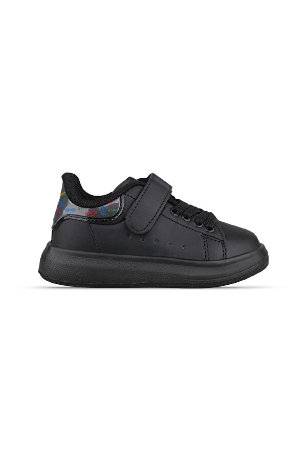 Küçük Erkek Çocuk Sneaker - Siyah, Cırtlı