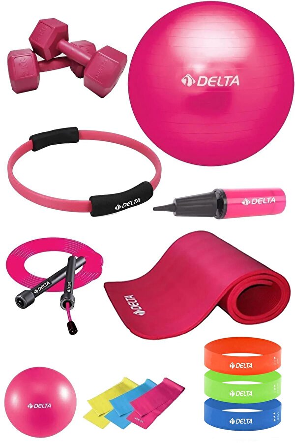 PFS 10 mm Minder 55 cm Pilates Topu Çemberi 2kg Dambıl Seti