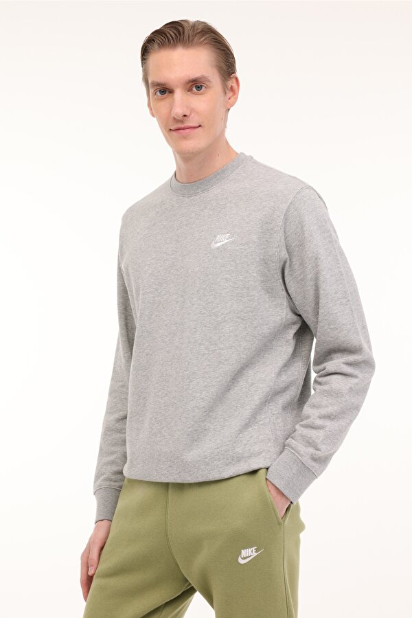 Nike M Nsw Club Crw Ft Серый Мужчина Джемпер