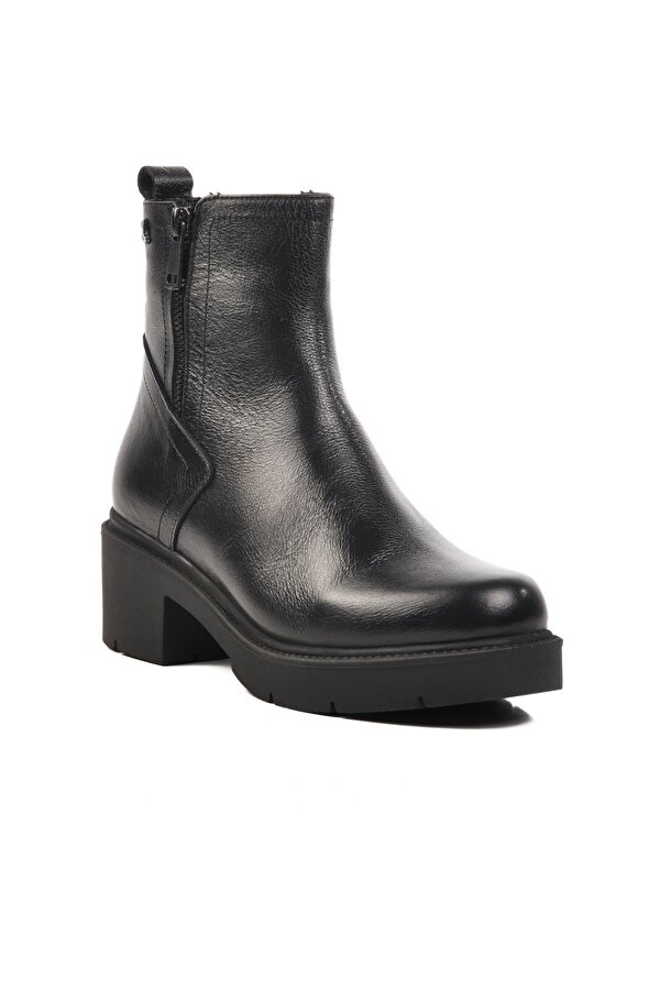 2454601K Siyah Hakiki Deri İçi Polarlı Kadın Bot