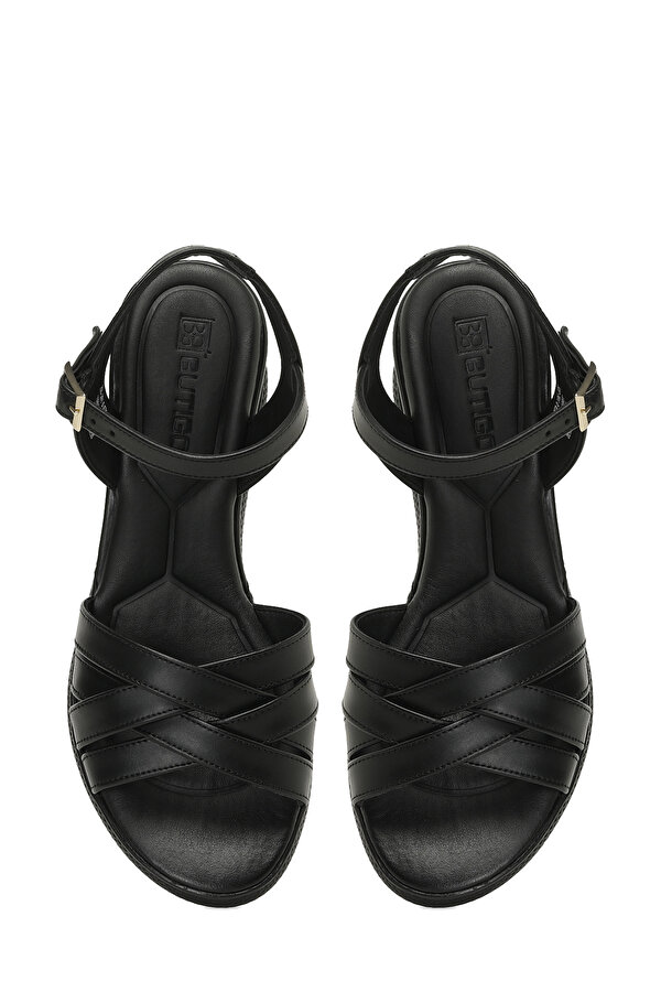 25S-281 5FX Siyah Kadın Dolgu Topuk Sandalet