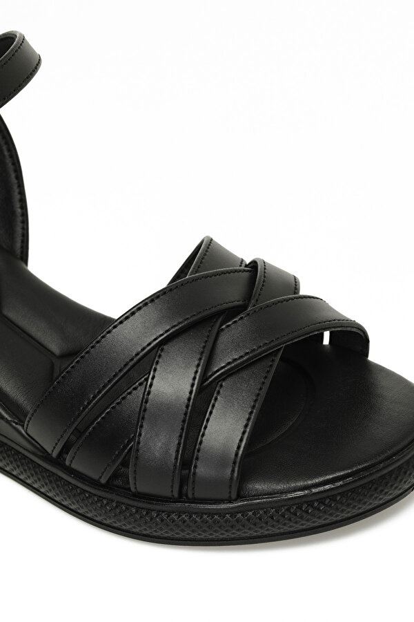25S-281 5FX Siyah Kadın Dolgu Topuk Sandalet