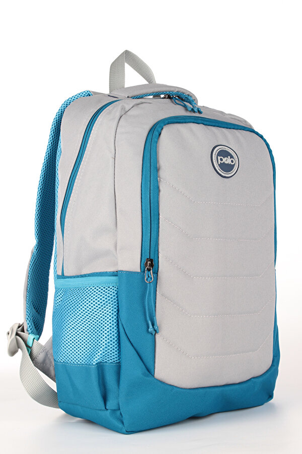 My polo 8810 Çok Gözlü Geniş Hacimli Terletmeyen Ortopedik Sırt Destekli Lise Ortaokul Ilkokul Okul Çantası MAVİ