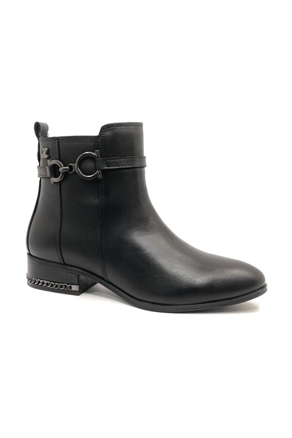 Semin Hakiki Deri Düz Kaymaz Taban Ortopedik Kadın Bot