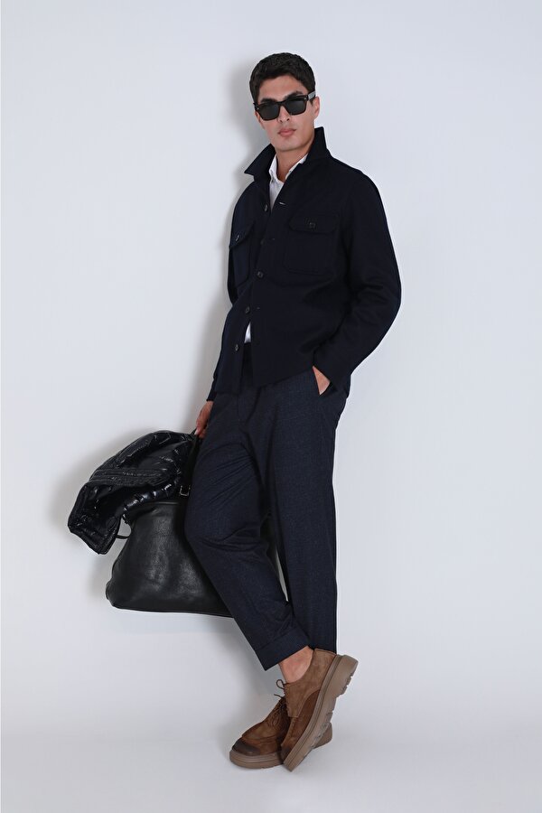 Erkek Barena Basic Slim Fit Gömlek 112010666 Lacivert