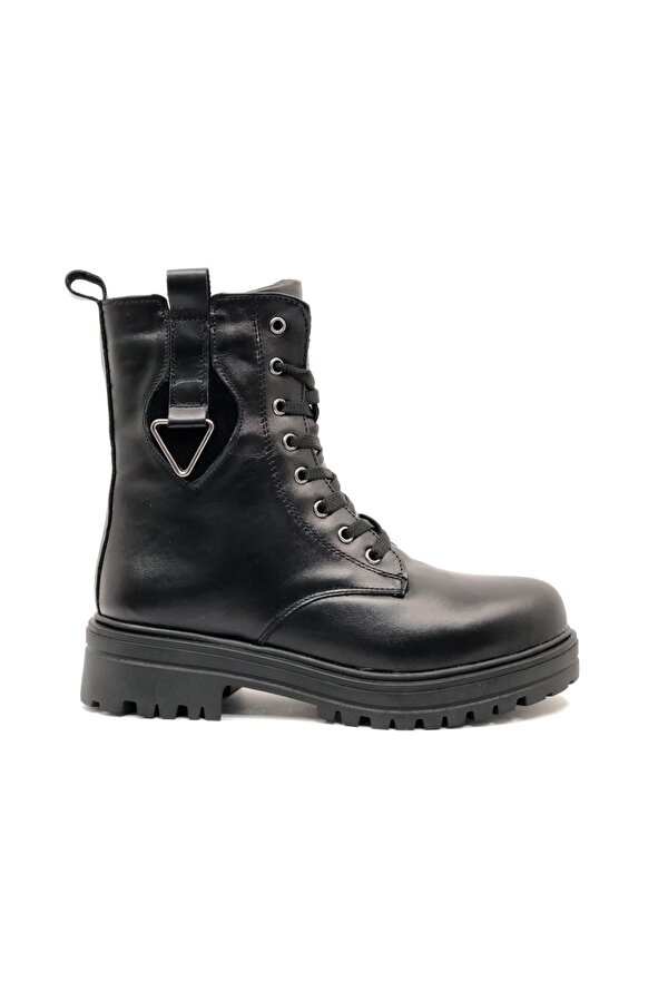 2227 Hakiki Deri Tokalı Kısa Kadın Postal Bot