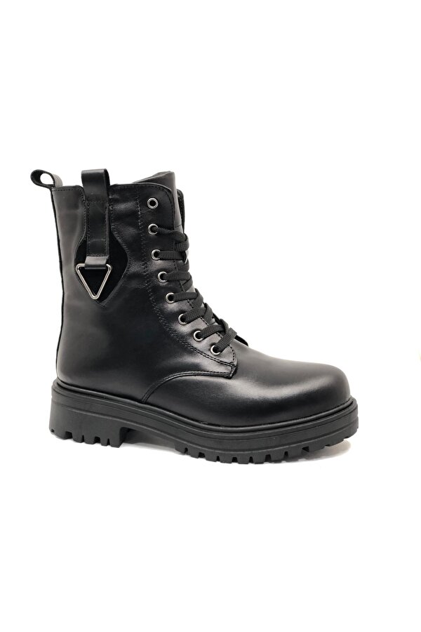 2227 Hakiki Deri Tokalı Kısa Kadın Postal Bot