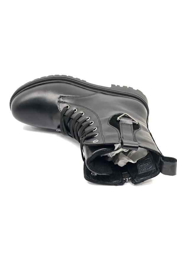 2227 Hakiki Deri Tokalı Kısa Kadın Postal Bot