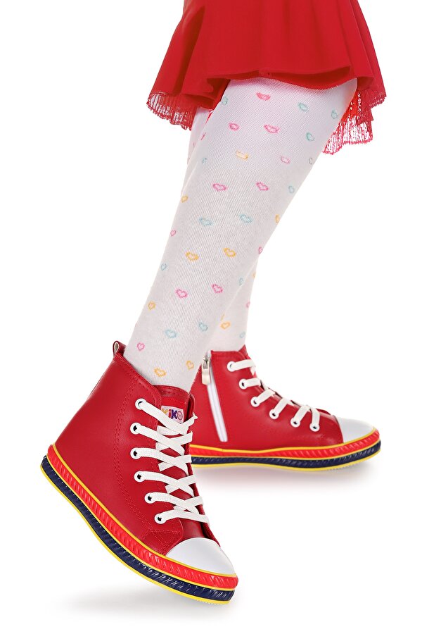 Pant Günlük Bağcıklı Fermuarlı Kız Çocuk Spor Ayakkabı Kırmızı