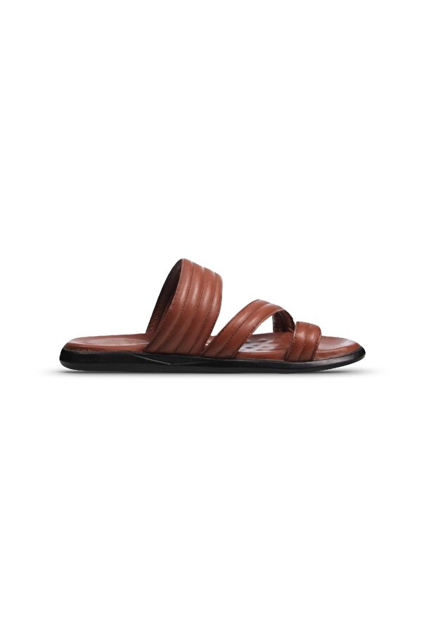 Erkek Günlük Sandalet - Taba, Hakiki Deri