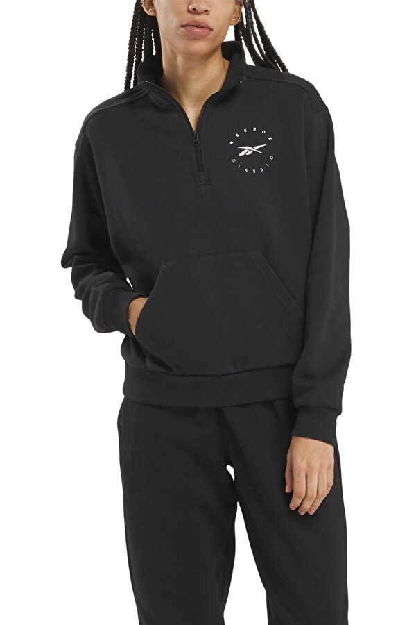 Reebok Q3 Ide Fleece Midlayer Черный Женщина Джемпер