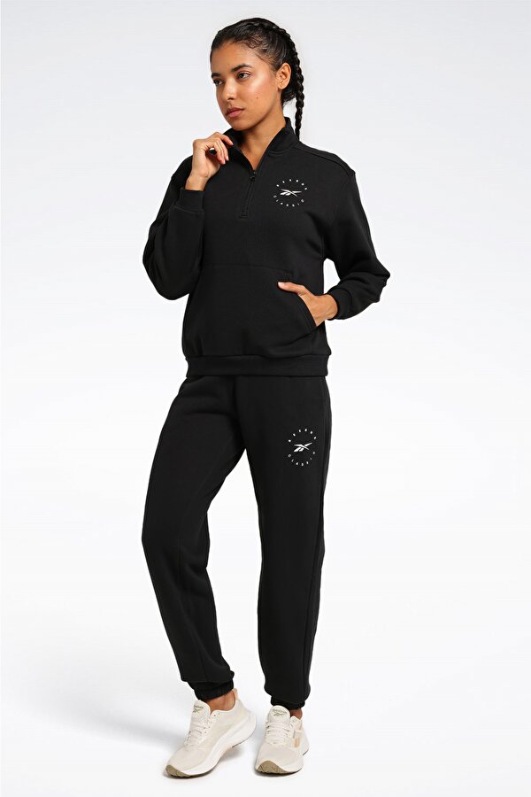 Reebok Q3 Ide Fleece Midlayer Черный Женщина Джемпер