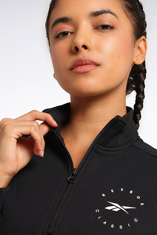 Reebok Q3 Ide Fleece Midlayer Черный Женщина Джемпер