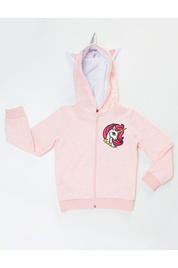 Unicorn Kapişonlu Kız Çocuk Sweatshirt