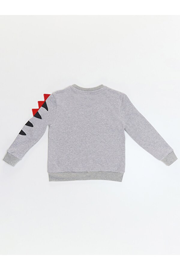 Şekerci Dinozor Erkek Çocuk Gri Sweatshirt