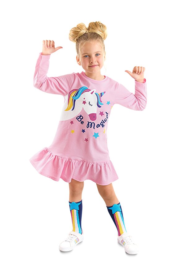 Unicorn Magic Kız Çocuk Pembe Elbise