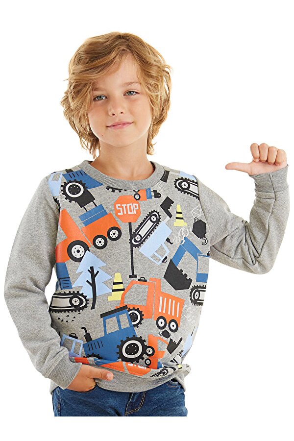 Sevimli Arabalar Erkek Çocuk Sweatshirt