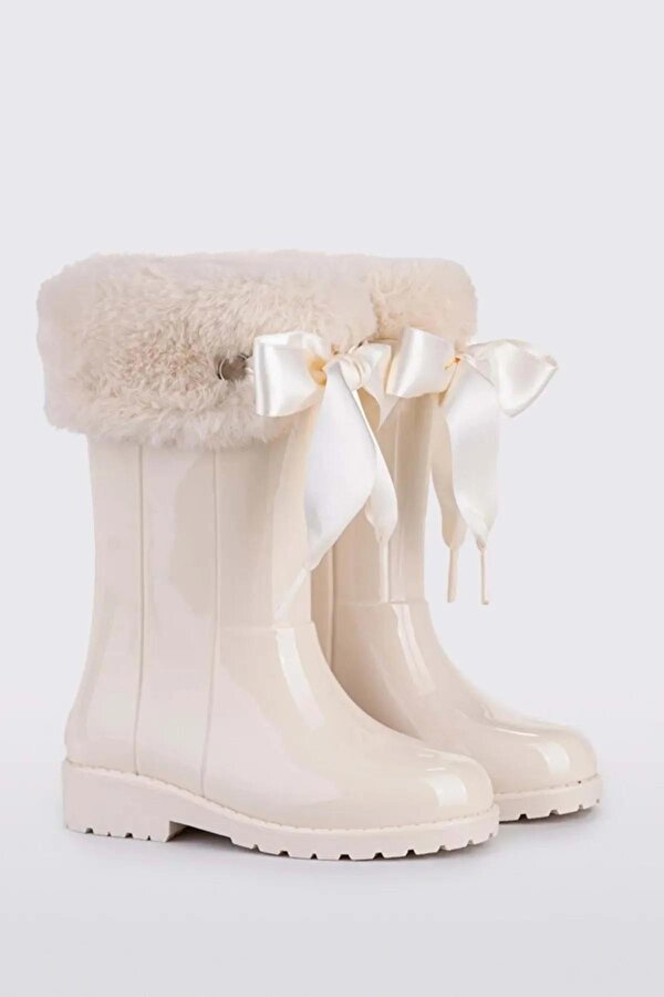 W10239 079 Campera Charol Soft Nacar Bej Çocuk Yağmur Çizmesi